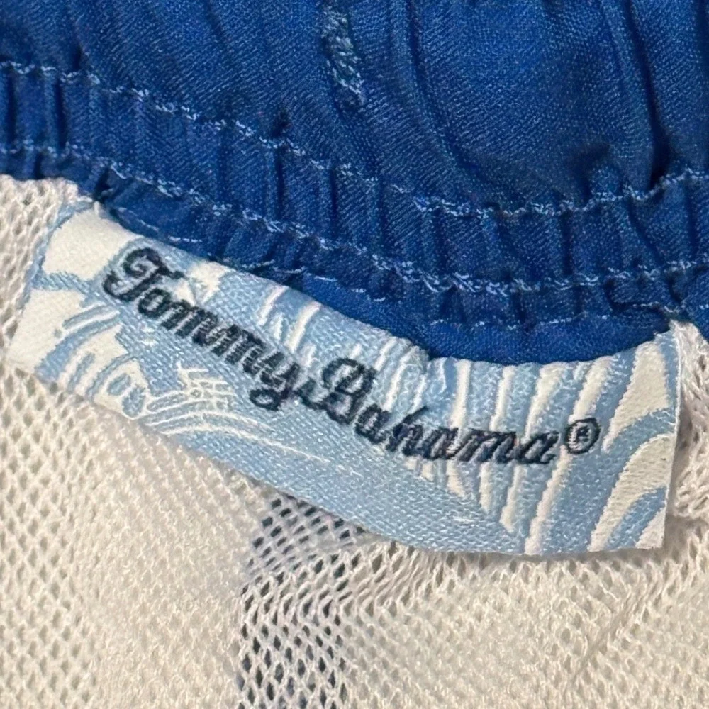 Tommy Bahama Boys Rainbow Tie‎ Dye Stripe Swim Trunks White Blue Size 5/6